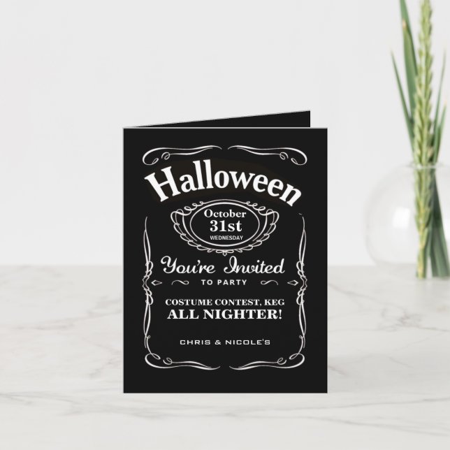 Black Label Halloween Invitations (Front)