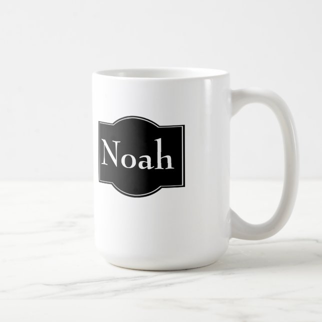 Black Label Personalised Coffee Mug (Right)