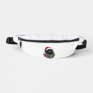 Black Labradoodle Christmas Tree Xmas Lights Doodl Bum Bags