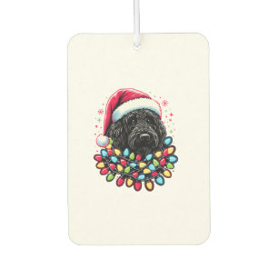 Black Labradoodle Christmas Tree Xmas Lights Doodl Car Air Freshener