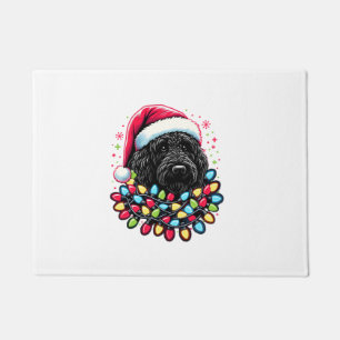Black Labradoodle Christmas Tree Xmas Lights Doodl Doormat