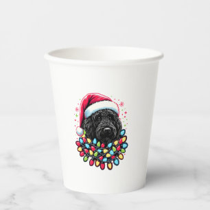 Black Labradoodle Christmas Tree Xmas Lights Doodl Paper Cups