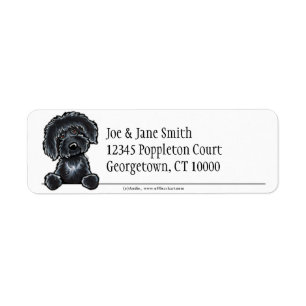 Black Labradoodle Clean & Simple Return Address Label
