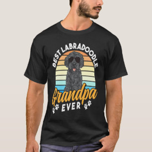 Black Labradoodle Dog Dad Best Labradoodle Grandpa T-Shirt