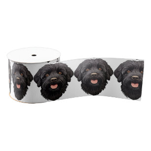 Black Labradoodle Dog Grosgrain Ribbon