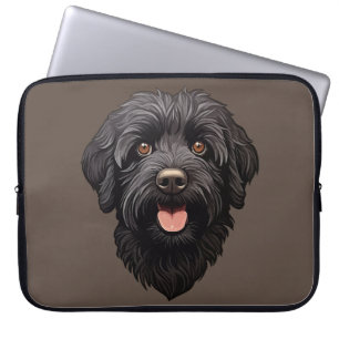 Black Labradoodle Dog Laptop Sleeve