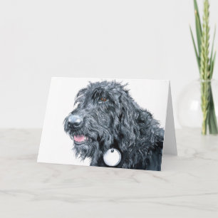Black Labradoodle Greeting Cards