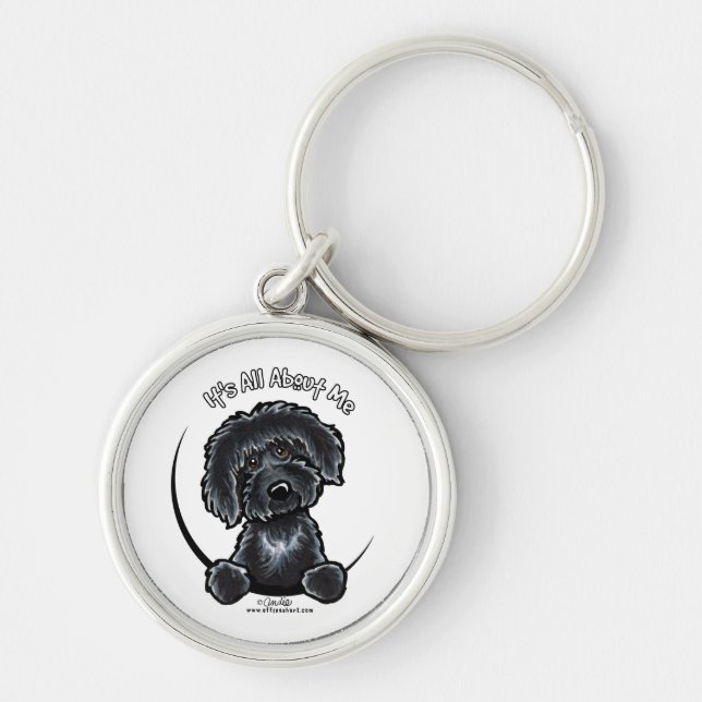 Black Labradoodle IAAM Key Ring (Front)