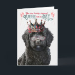 Black Labradoodle Queen for a Day Funny Birthday Card<br><div class="desc">A birthday card for the dog mum like no other and this one has a Black Doodle dog in a crown with funny wishes for it's wonderful Labradoodle mum.</div>