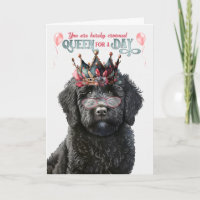 Black Labradoodle Queen for a Day Funny Birthday