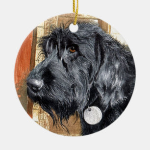 Black Labradoodle Ralph Ceramic Ornament