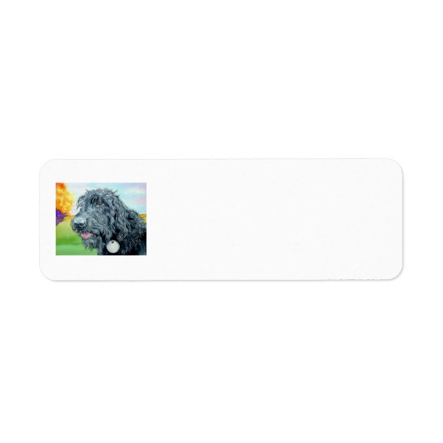 Black Labradoodle Return Address Label (Front)