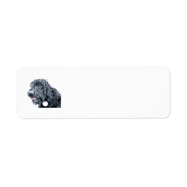 Black Labradoodle Return Address Label (Front)