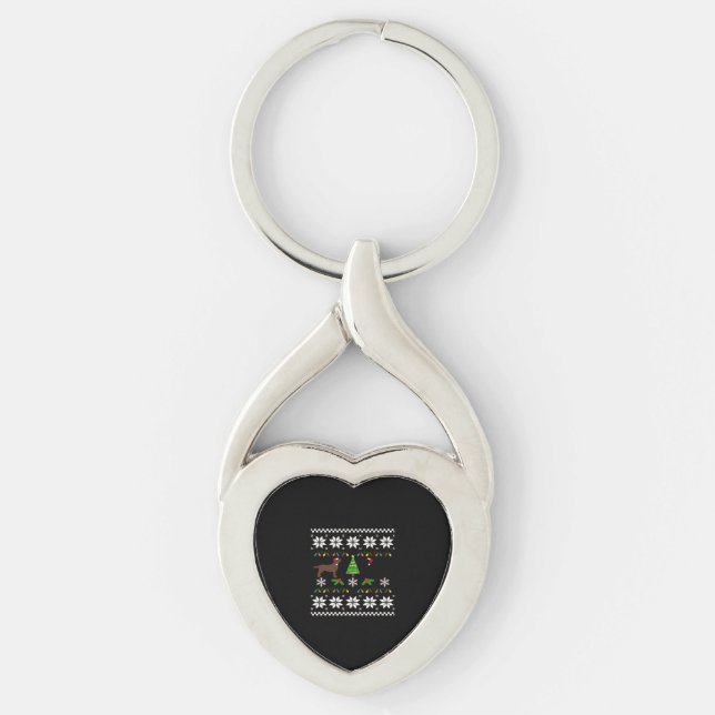 Black Labrador and Chocolate Labrador Happy Christ Key Ring (Front)