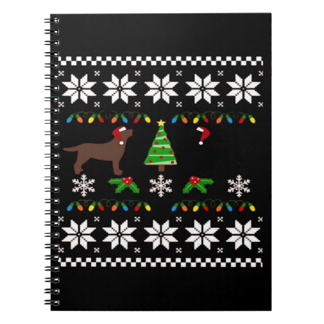 Black Labrador and Chocolate Labrador Happy Christ Notebook (Front)