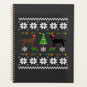 Black Labrador and Chocolate Labrador Happy Christ Planner
