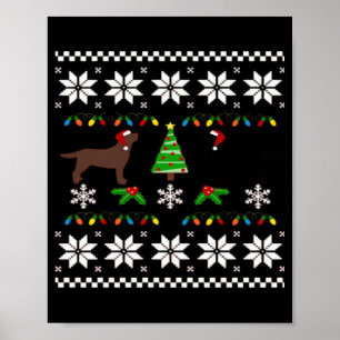 Black Labrador and Chocolate Labrador Happy Christ Poster