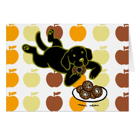 Black Labrador and Doughnuts! Card