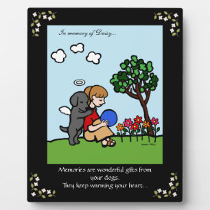 Black Labrador Angel with Love Memorial Plaque