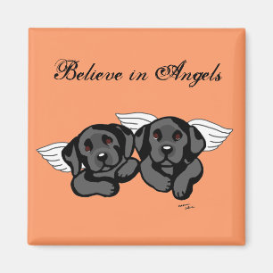 Black Labrador Angels (Rainbow Bridge) Magnet