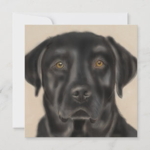 Black Labrador art card