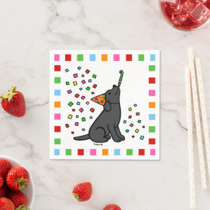 Black Labrador Birthday Party Confetti Napkin