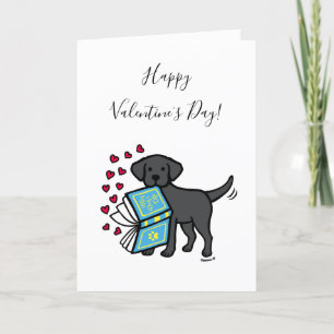 Black Labrador Book of Love Valentine Holiday Card