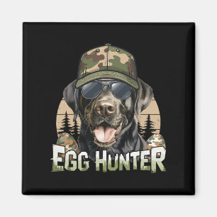 Black Labrador Camo Cap Egg Hunter Vintage Easter Magnet