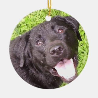 Black Labrador Ceramic Ornament