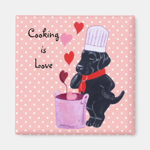 Black Labrador Chef Painting Magnet