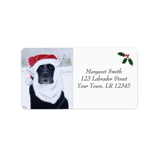 Black Labrador Christmas Address Labels