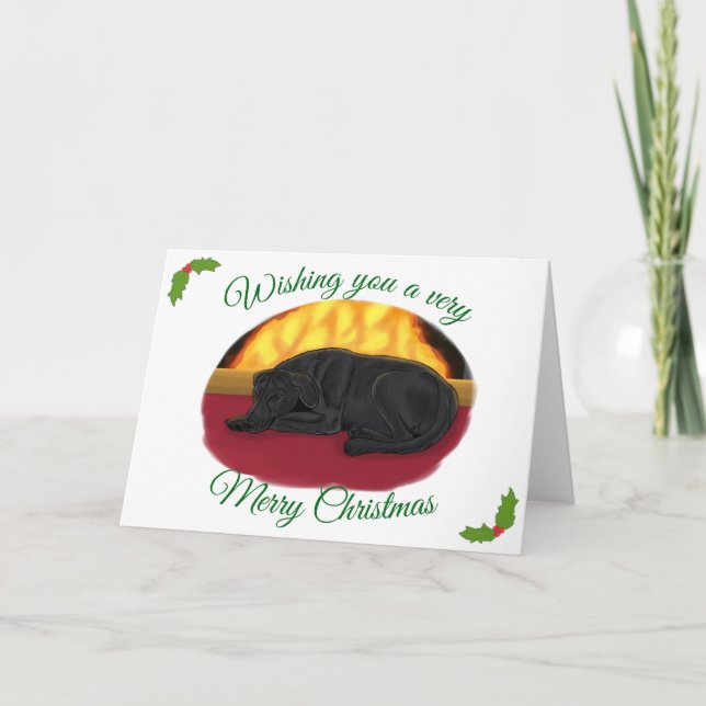 Black Labrador Christmas Card (Front)