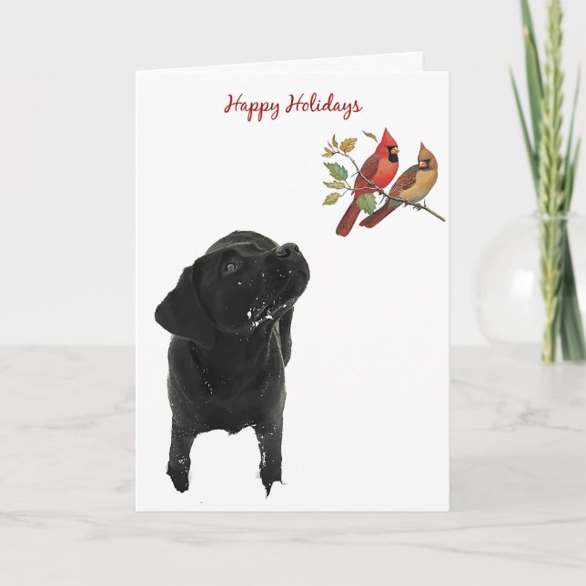 Black Labrador Christmas Card (Front)