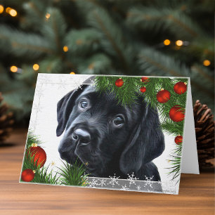 Black Labrador Christmas Card