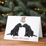 Black Labrador Christmas Card<br><div class="desc">Black Lab Christmas and Holiday cards
Personalise with your custom message on the inside .</div>