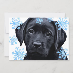 Black Labrador Christmas - Cute Puppy Black Lab Holiday Card