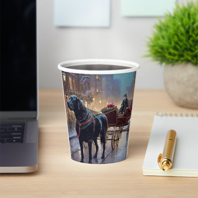 Black Labrador Christmas Festive Season  Paper Cups (Insitu)