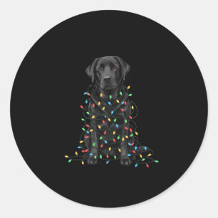 Black Labrador Christmas I'm Fine Everything Is Fi Classic Round Sticker