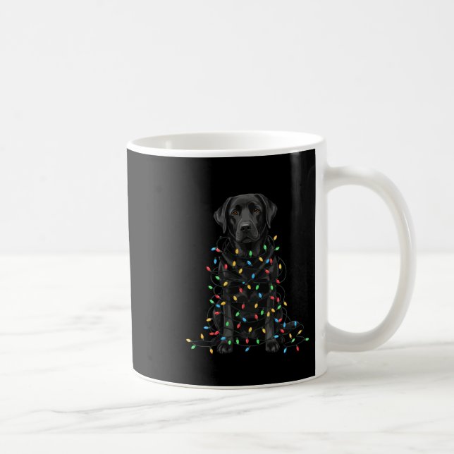 Black Labrador Christmas I'm Fine Everything Is Fi Coffee Mug (Right)