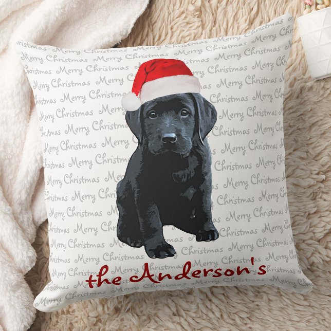 Black Labrador Christmas Puppy Cushion (Creator Uploaded)