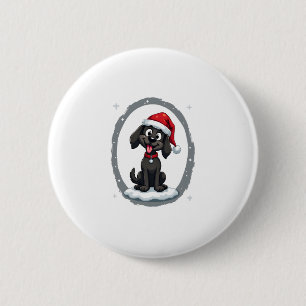 Black Labrador Christmas Santa Hat Xmas Pajama T-S 6 Cm Round Badge