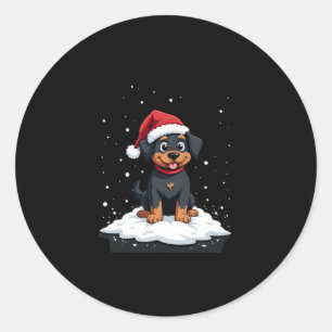 Black Labrador Christmas Santa Hat Xmas Pajama T-S Classic Round Sticker