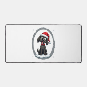Black Labrador Christmas Santa Hat Xmas Pajama T-S Desk Mat