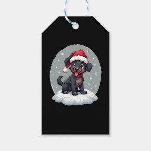 Black Labrador Christmas Santa Hat Xmas Pajama T-S Gift Tags