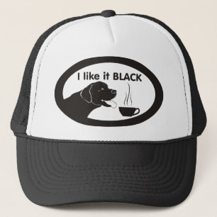 Black Labrador Coffee Theme Trucker Hat