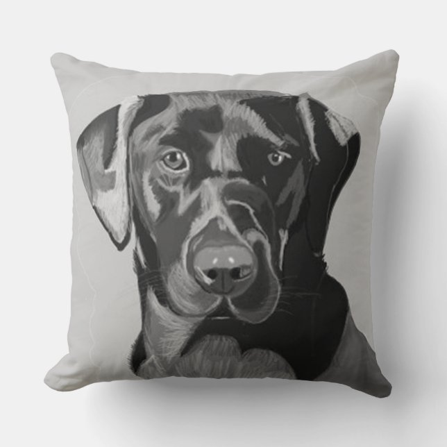 Black Labrador  Cushion (Front)