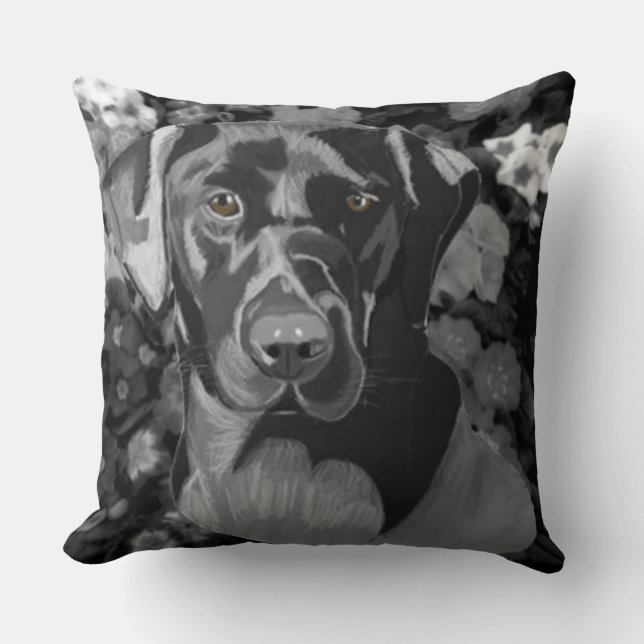 Black Labrador Cushion (Front)
