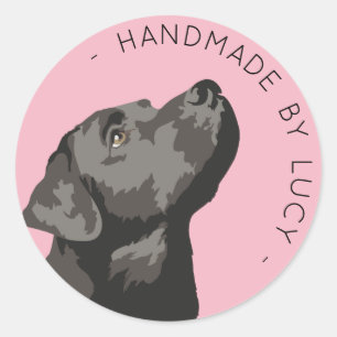 Black Labrador Custom "Handmade By..." Sticker