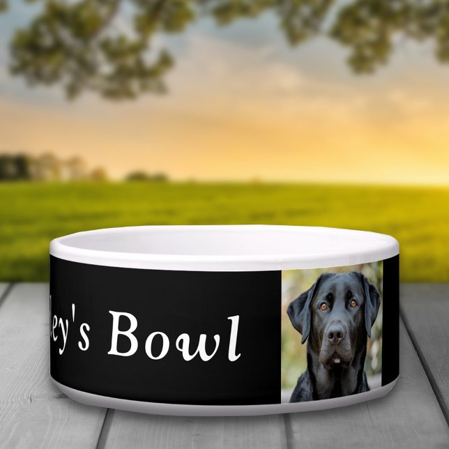Black Labrador, Custom Photo Black (Black Labrador, Custom Photo Black Bowl)