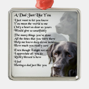 Black Labrador  Dad Poem Metal Ornament